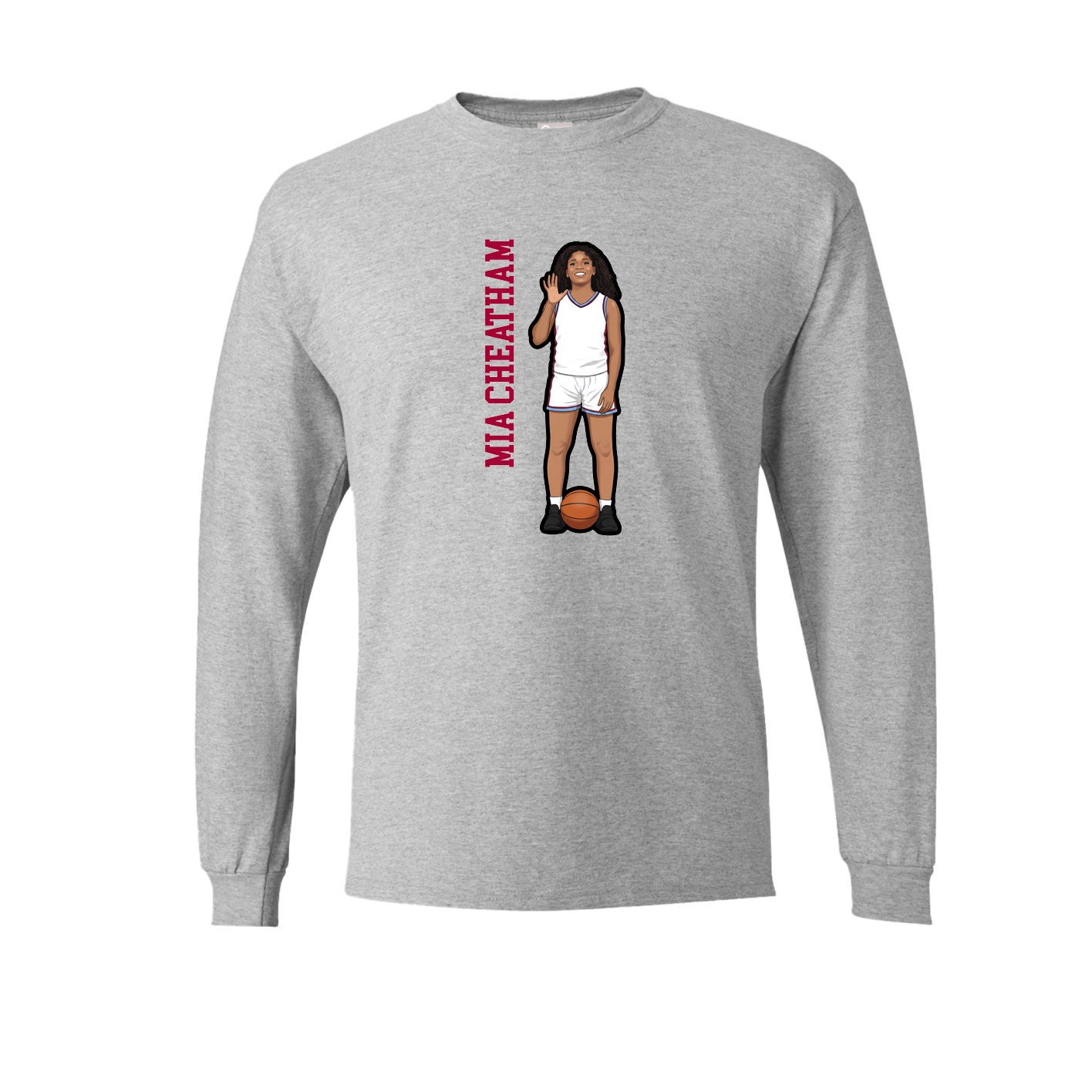 Long Sleeve Tee — Name Vertical in Grey