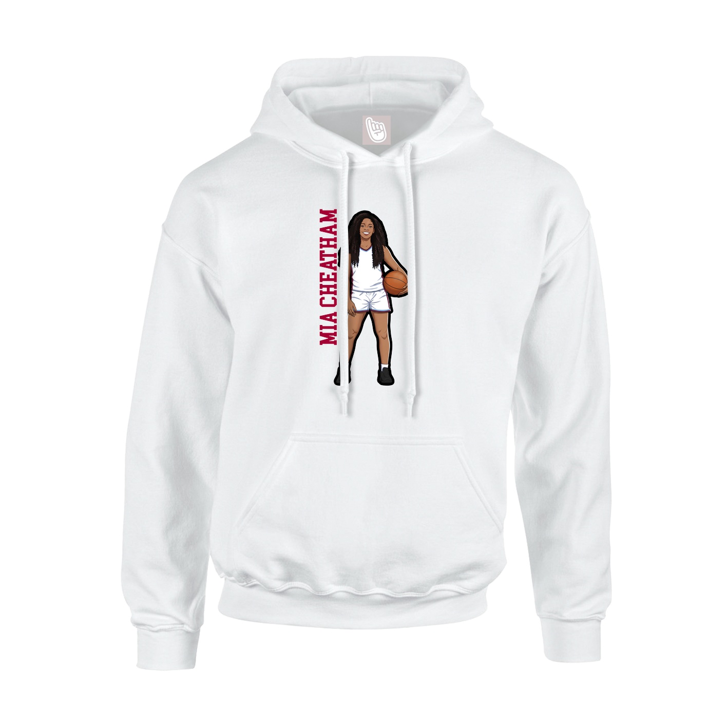 Youth Hoodie — Name Vertical in White