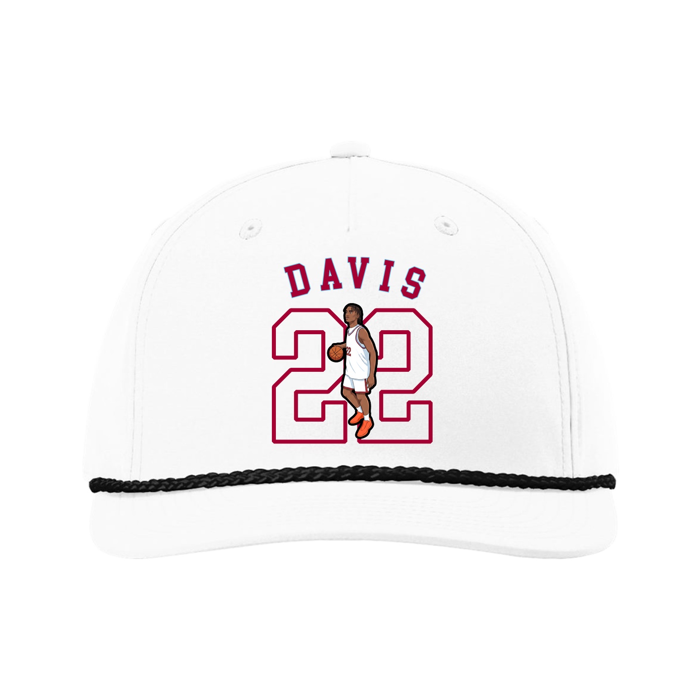 Five-Panel Classic Rope Cap — Shirsey Arch in White
