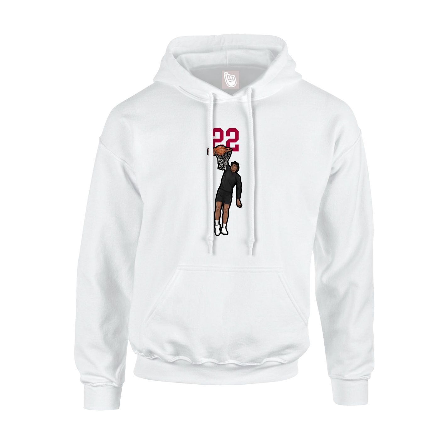 Youth Hoodie — Number Top in White