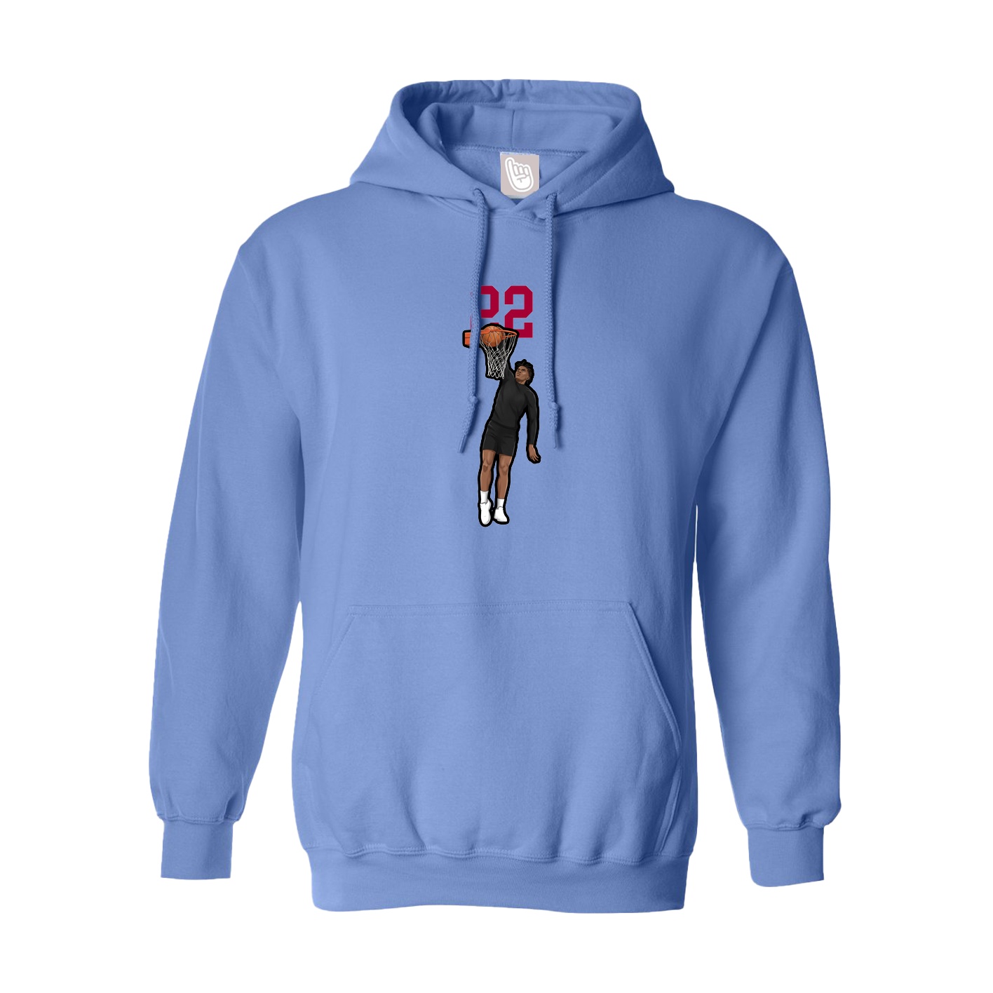 Youth Hoodie — Number Top in Powder Blue