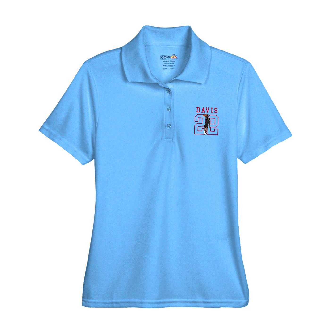 Womens Performance Polo — Shirsey in Light Blue