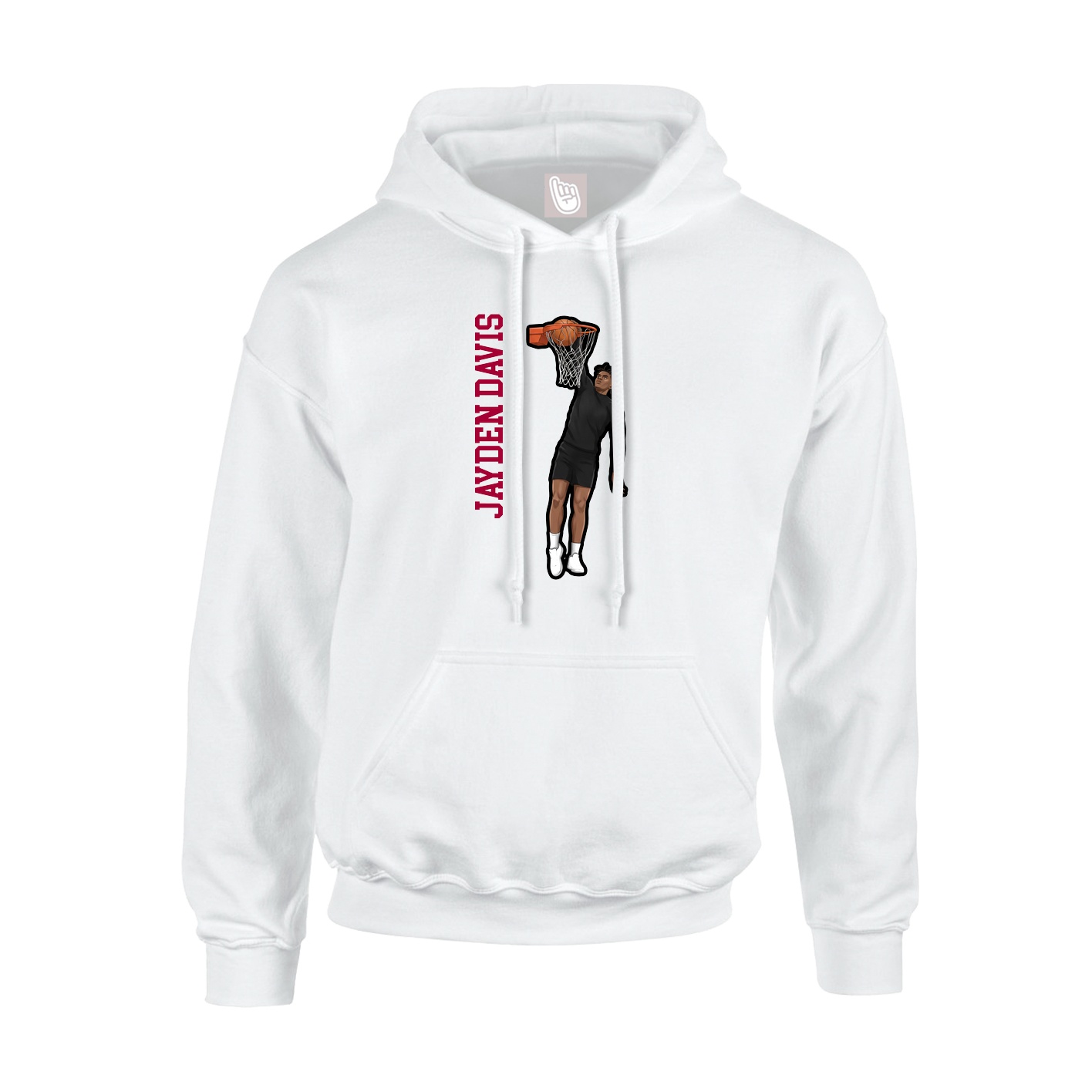 Youth Hoodie — Name Vertical in White