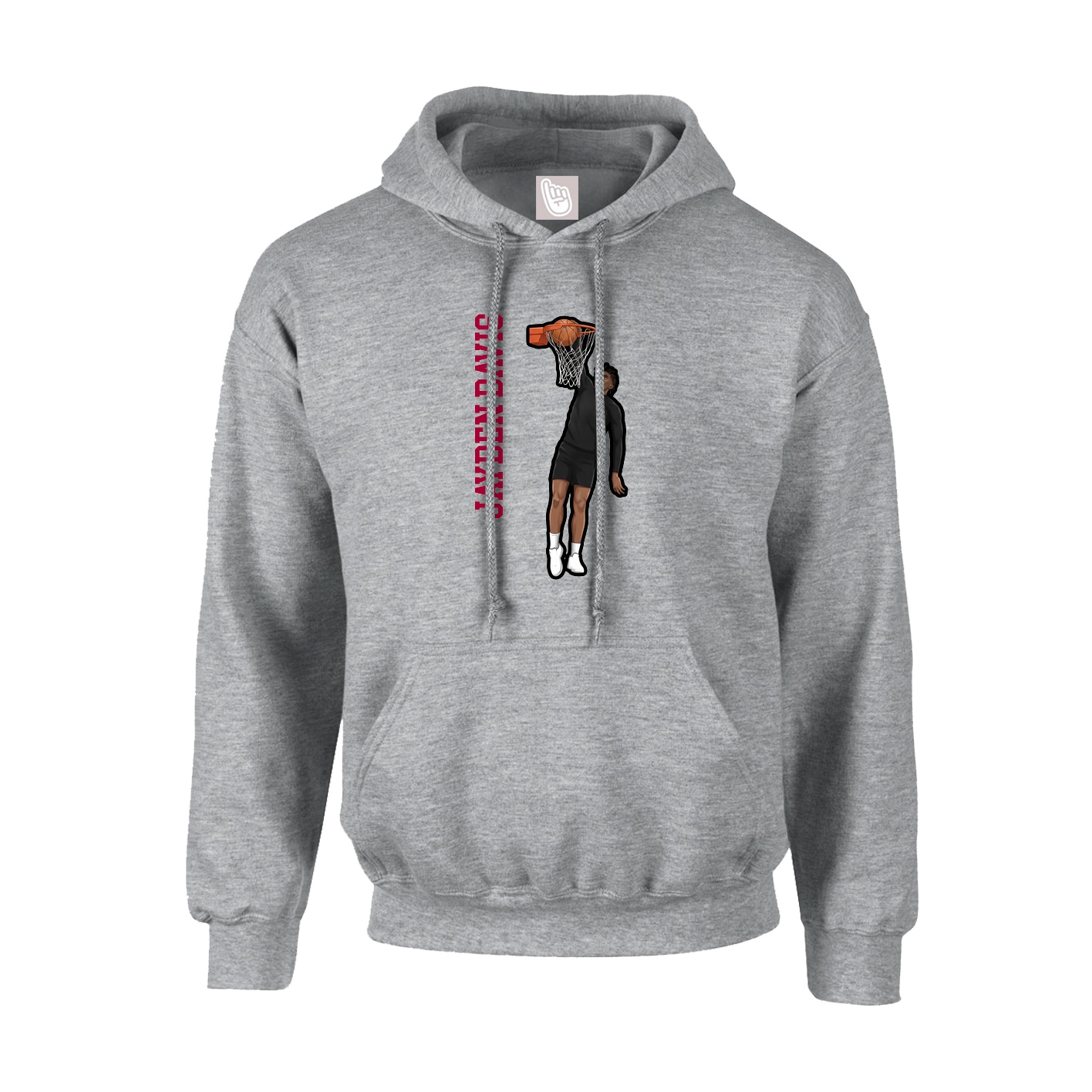 Youth Hoodie — Name Vertical in Grey