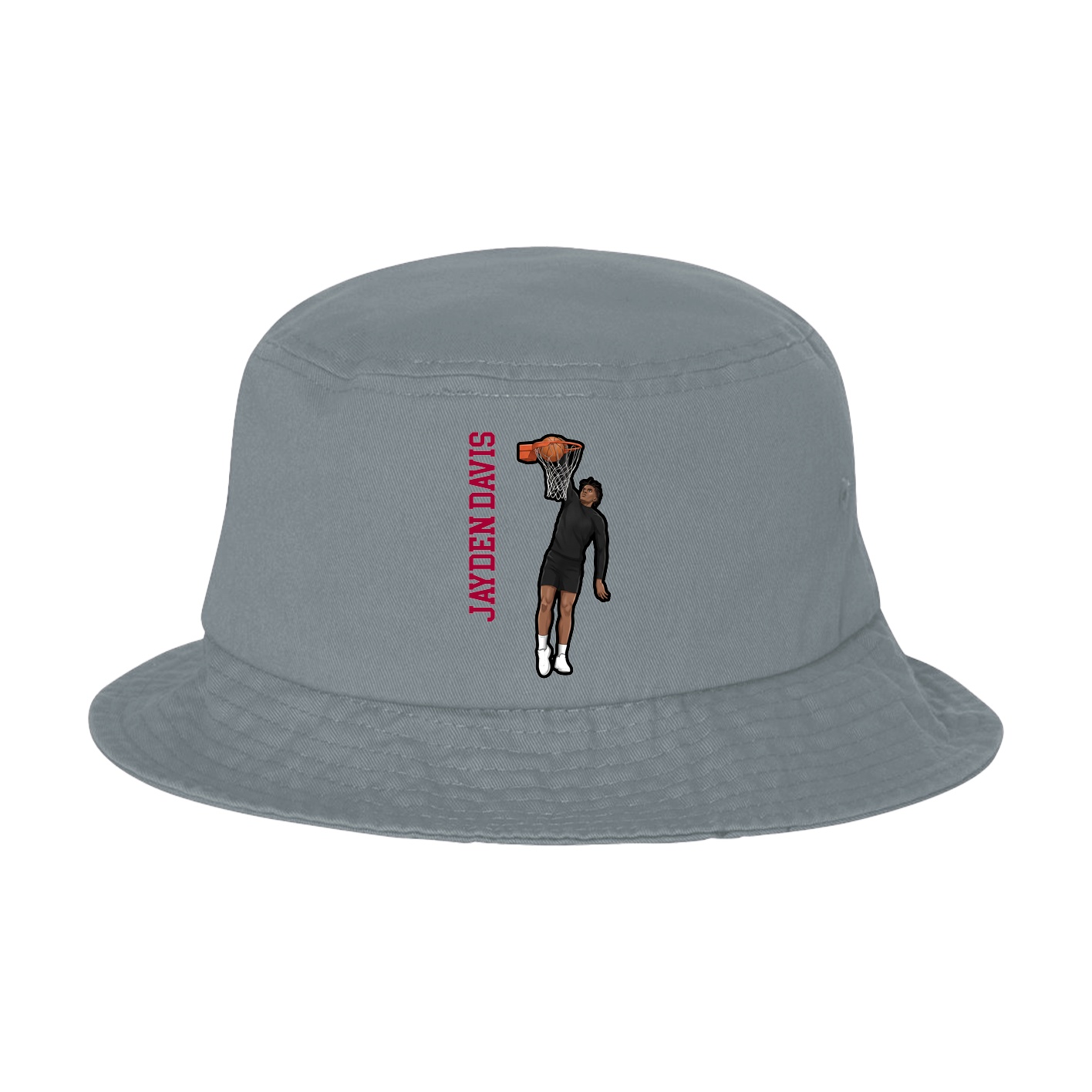 Bucket Cap — Name Vertical in Grey