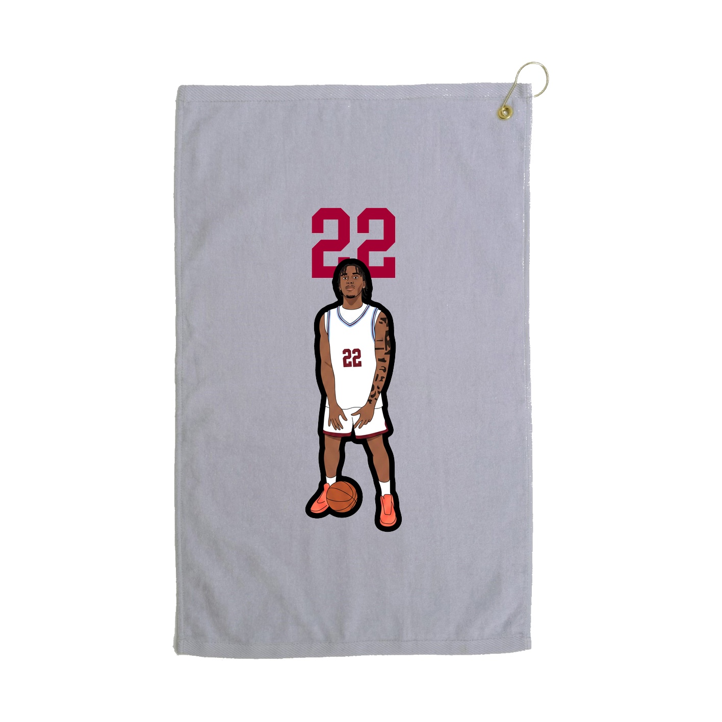 Golf Towel — Number Top in Grey
