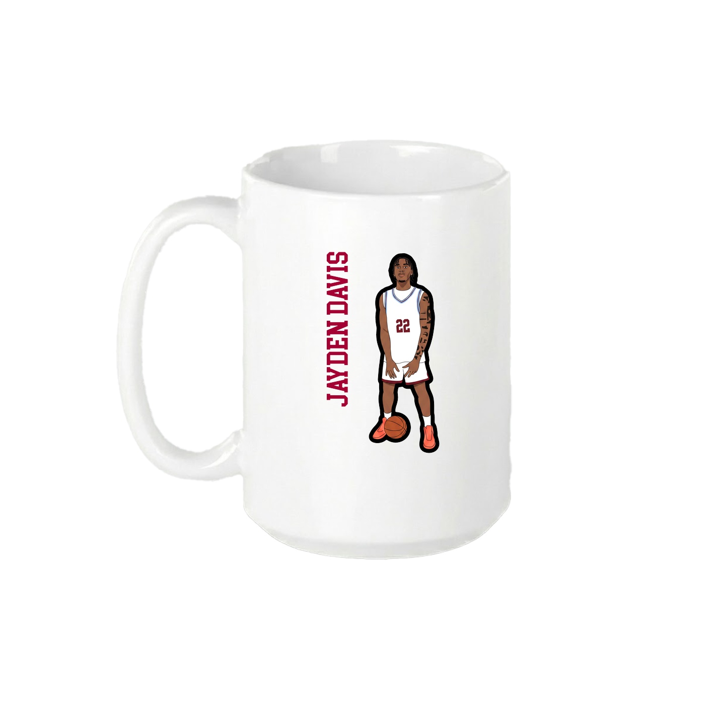 15oz Coffee Mug — Name Vertical in White