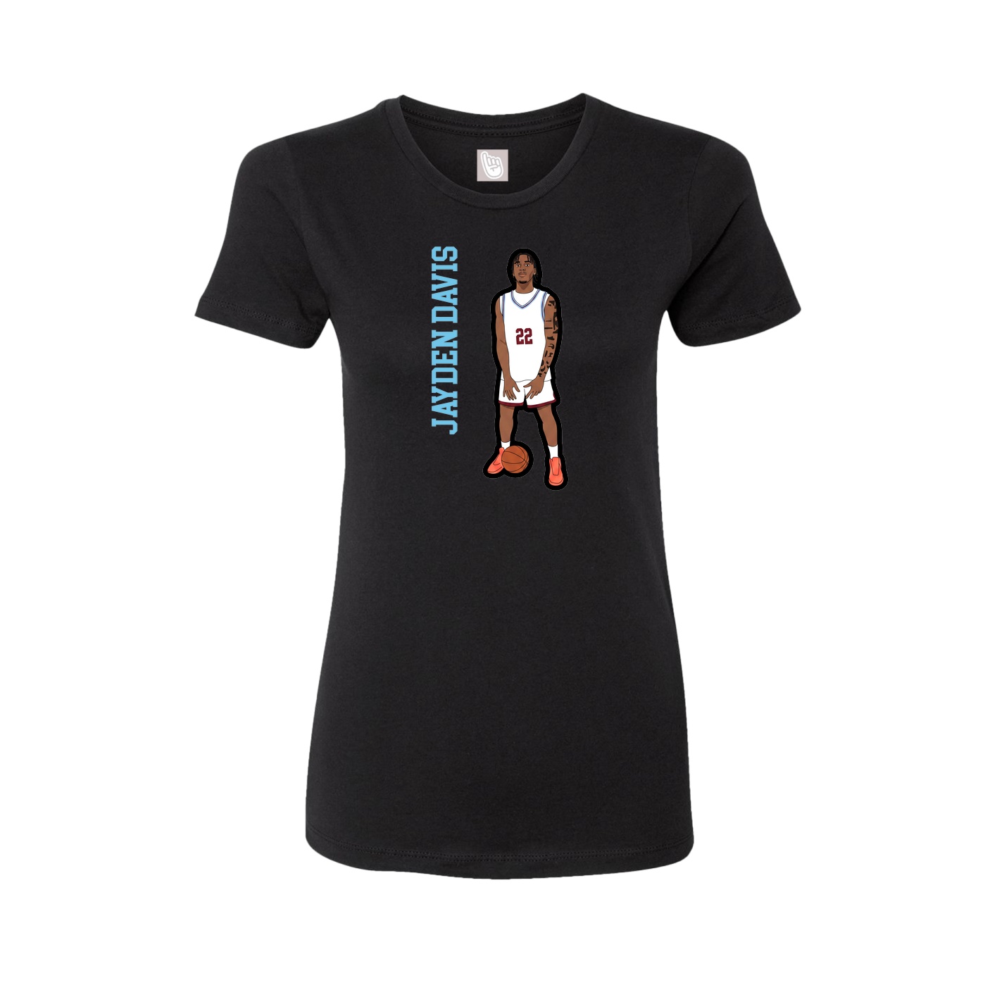 Fitted Women's Tee — Name Vertical in Black