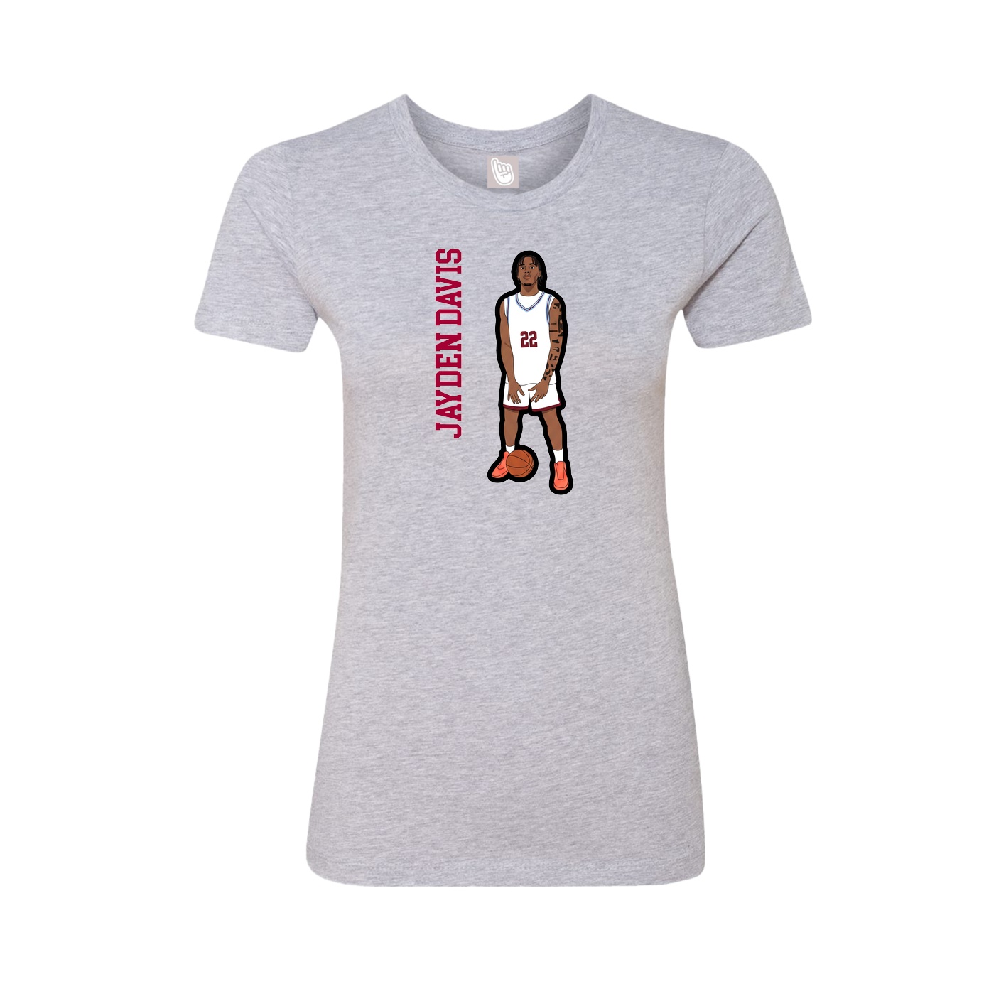 Womens Tee — Name Vertical in Grey