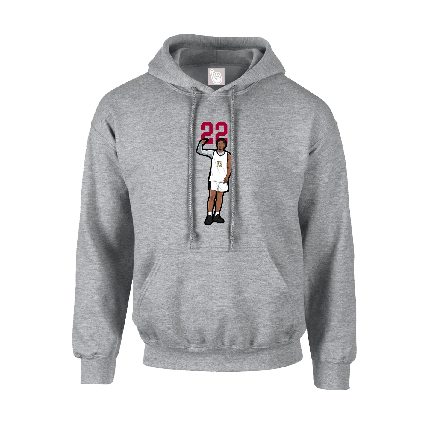 Hoodie — Number Top in Grey