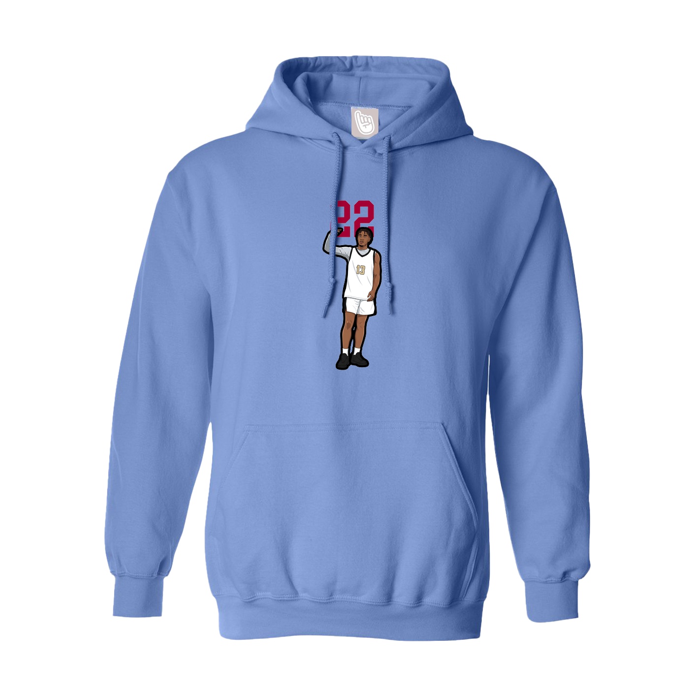 Youth Hoodie — Number Top in Powder Blue