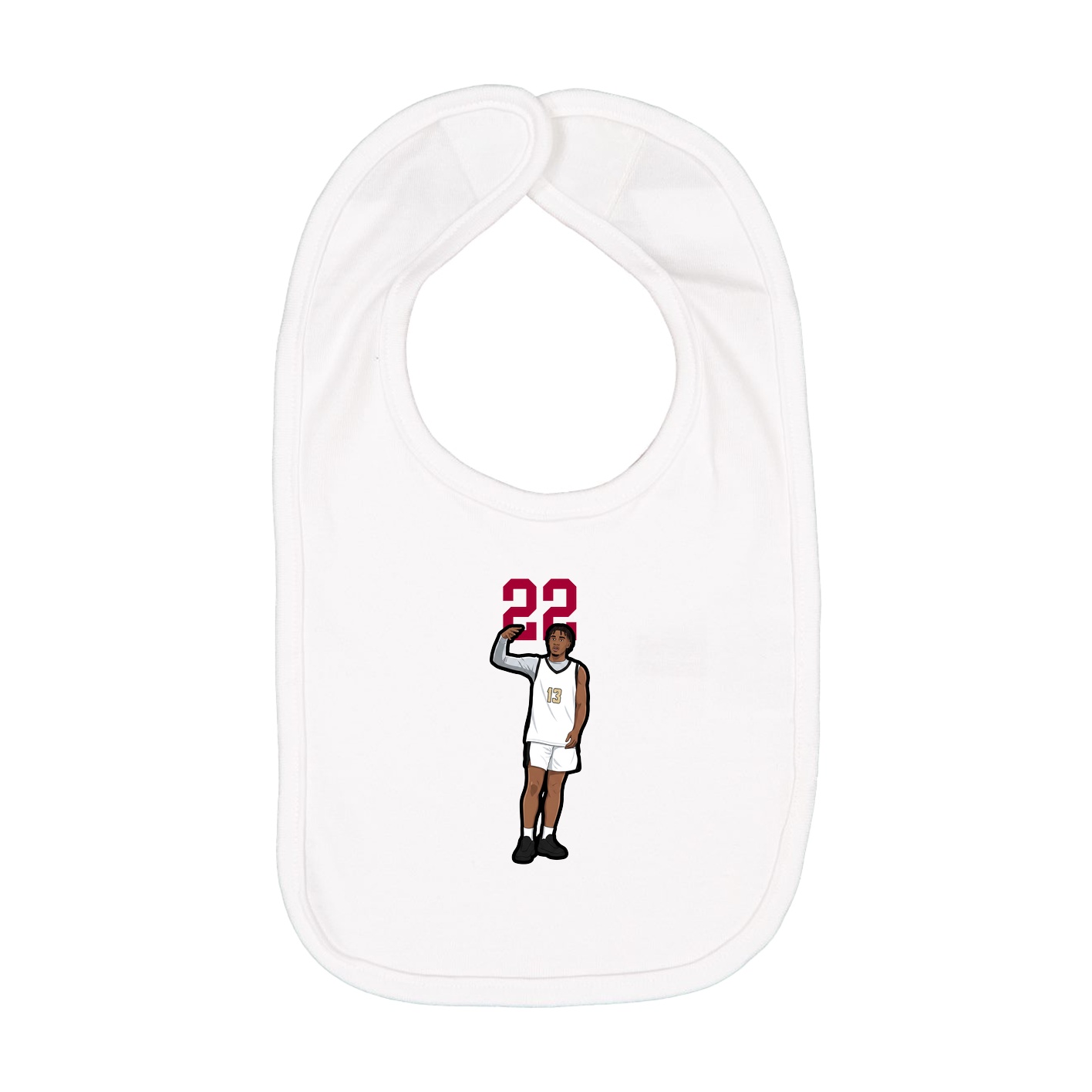 Infant Bib — Number Top in White