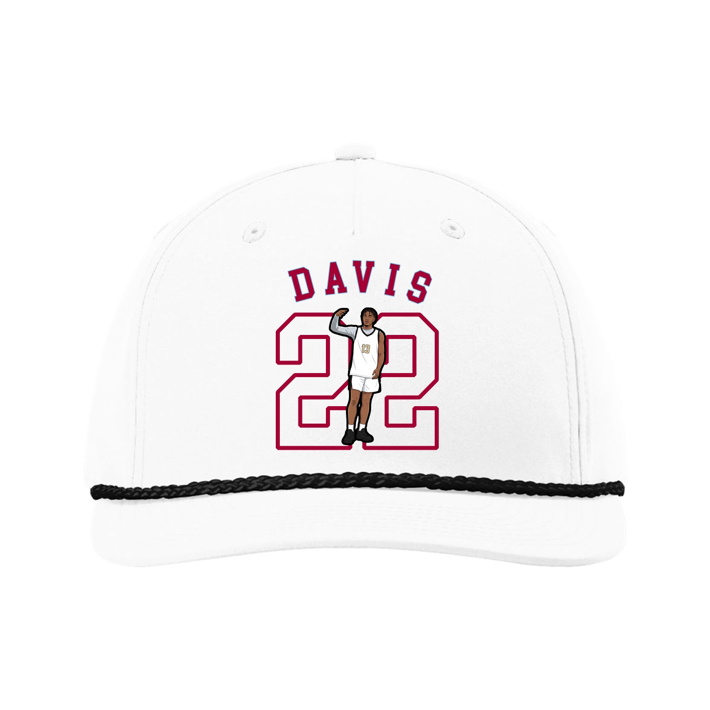 Five-Panel Classic Rope Cap — Shirsey Arch in White