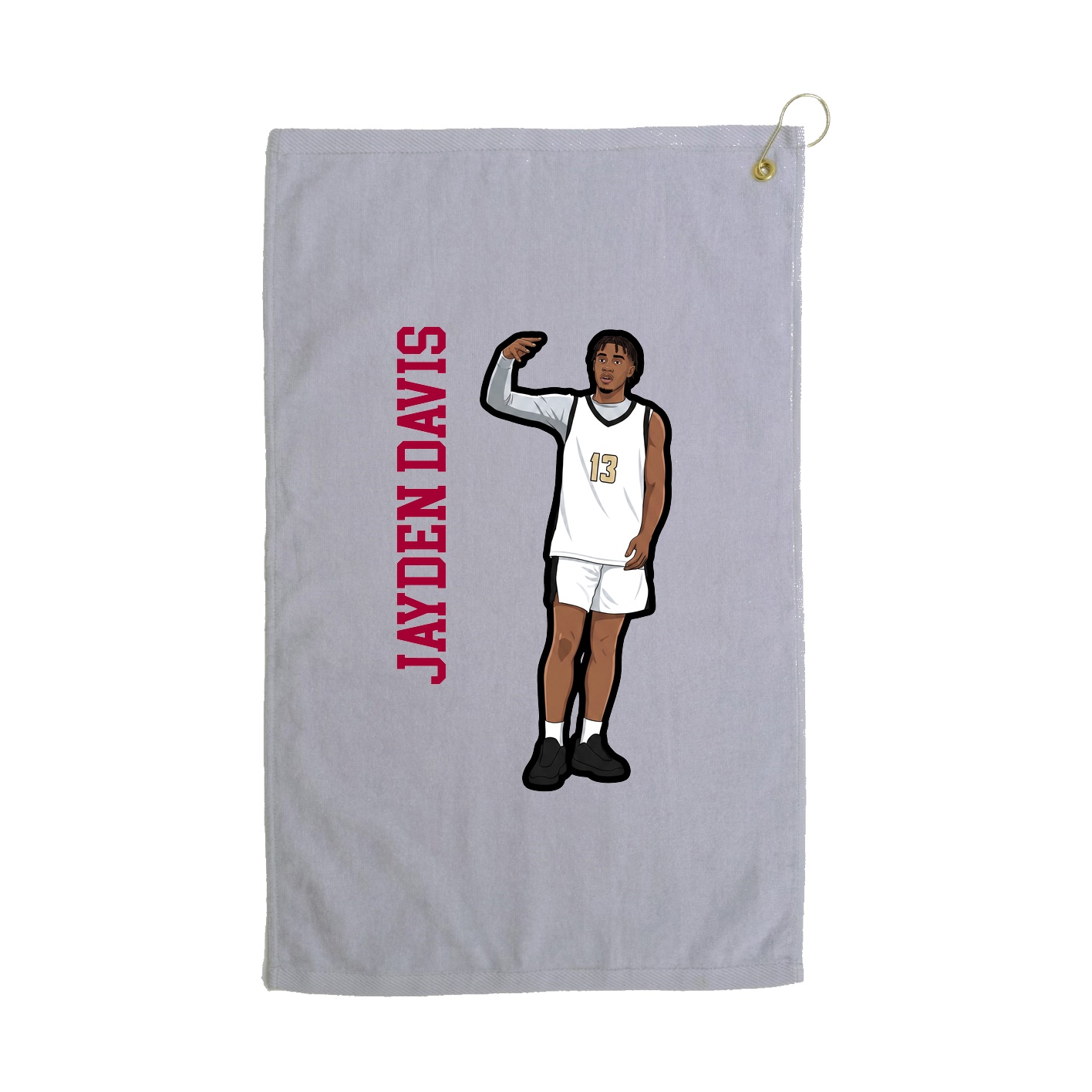Golf Towel — Name Vertical in Grey