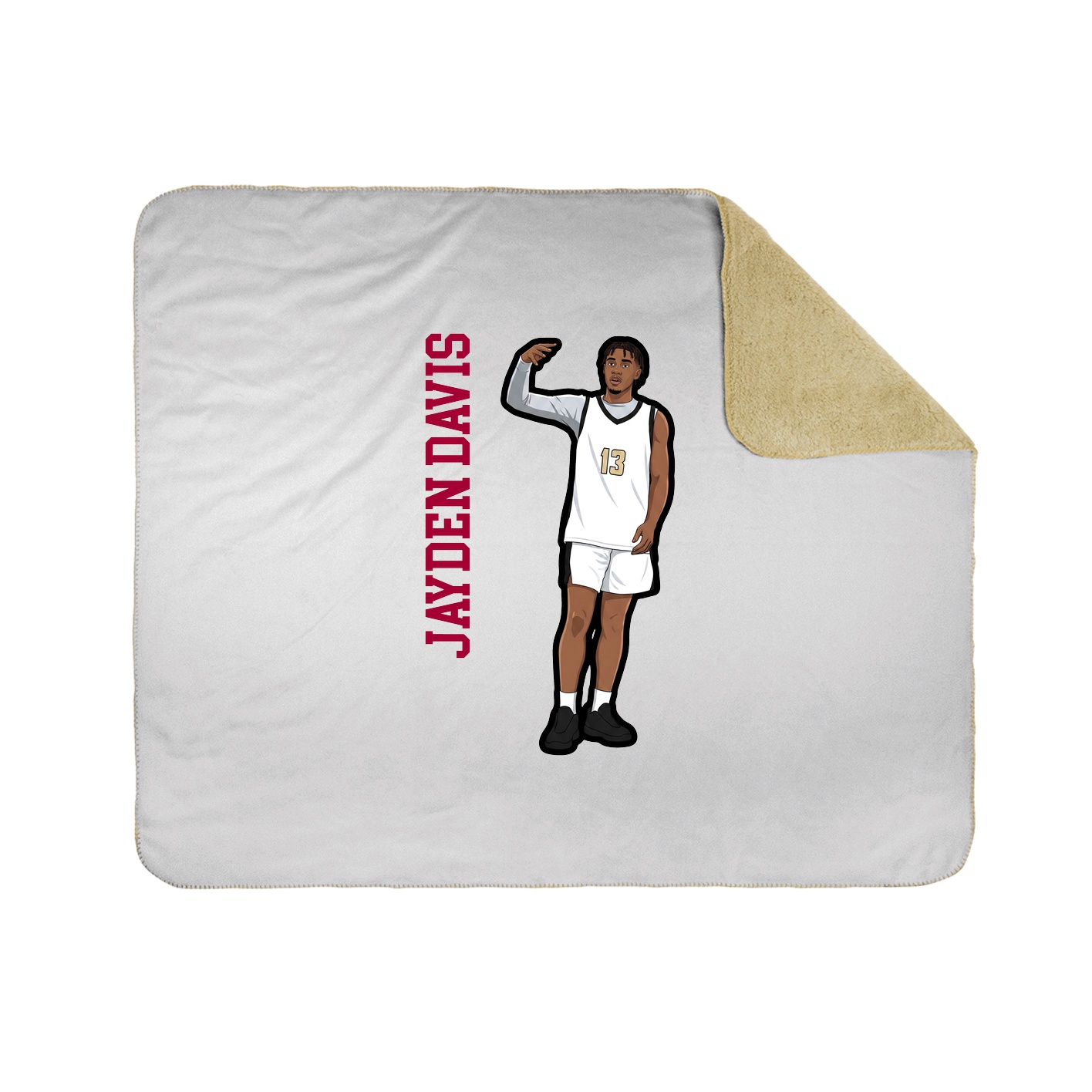 Throw Blanket — Name Vertical in White