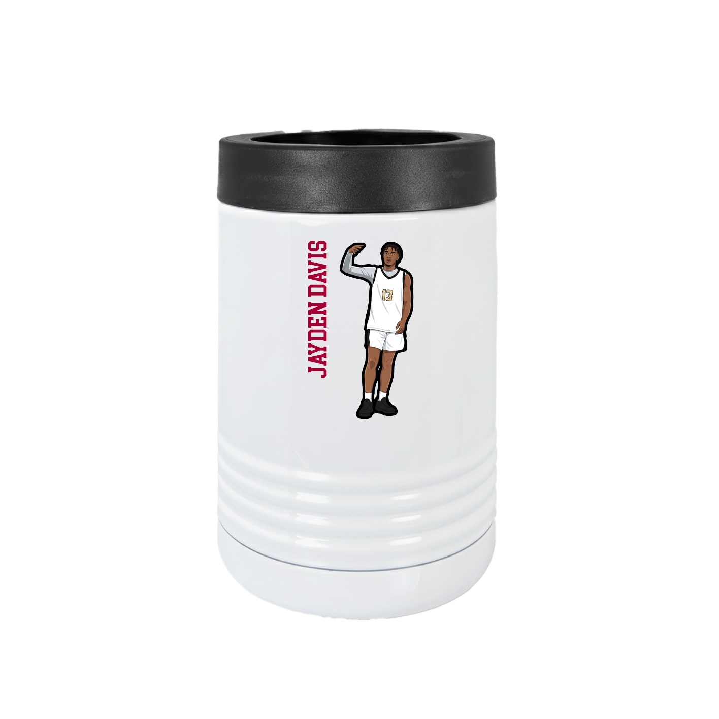 Beverage Holder — Name Vertical in White