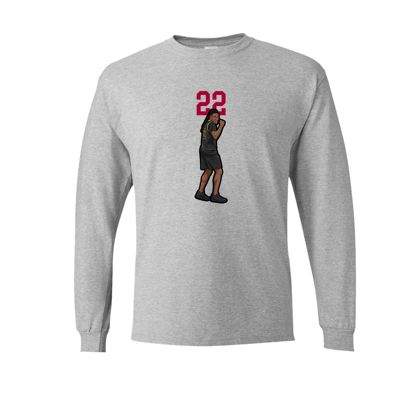 Long Sleeve Tee — Number Top in Grey