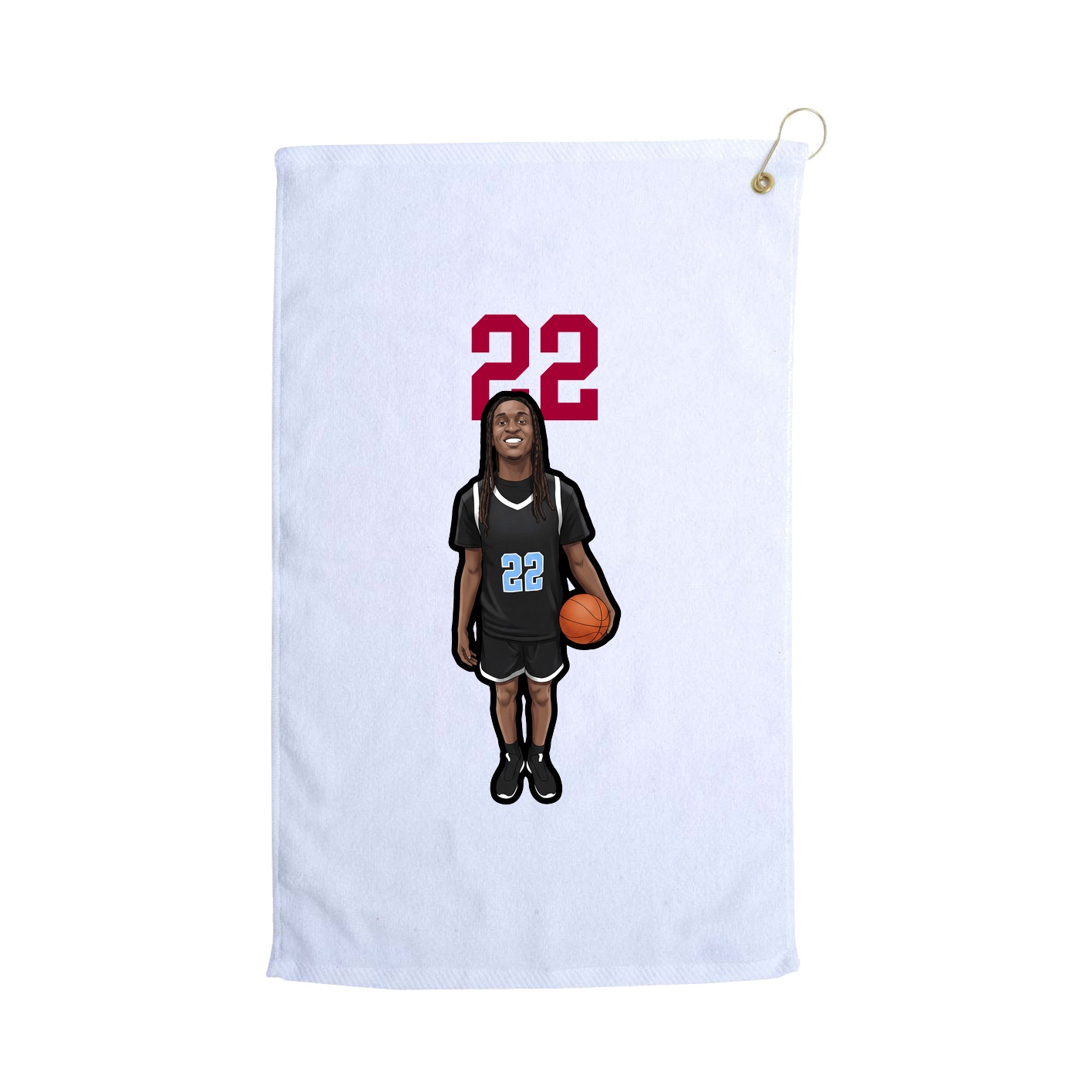 Golf Towel — Number Top in White