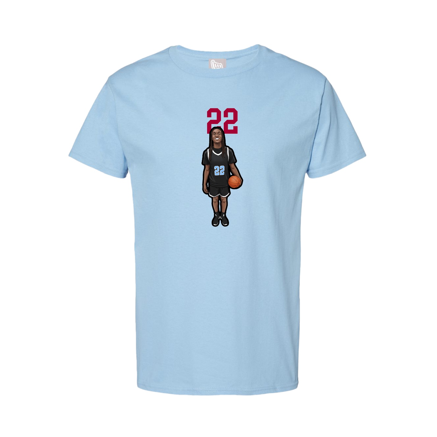 Youth Tee — Number Top in Light Blue