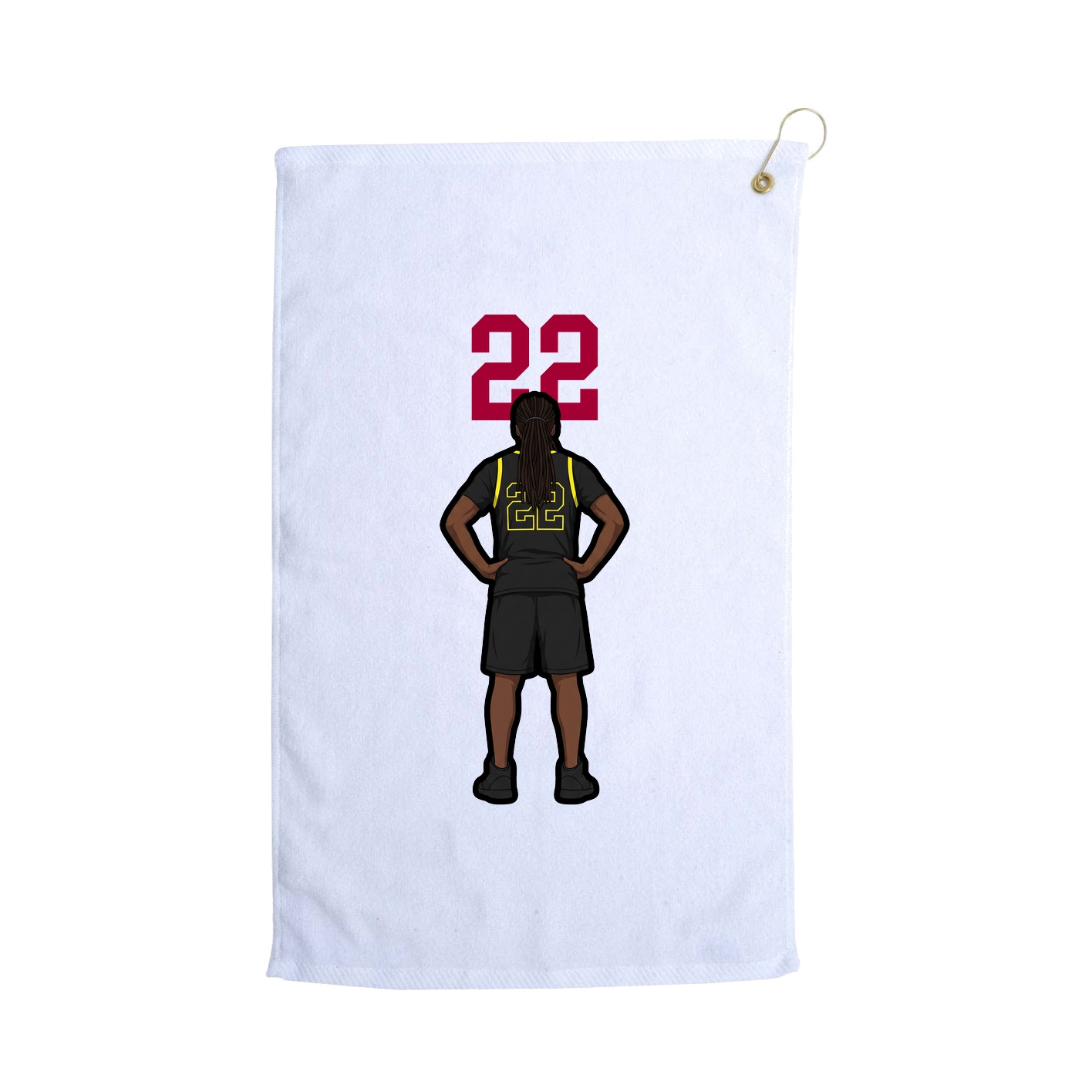 Golf Towel — Number Top in White