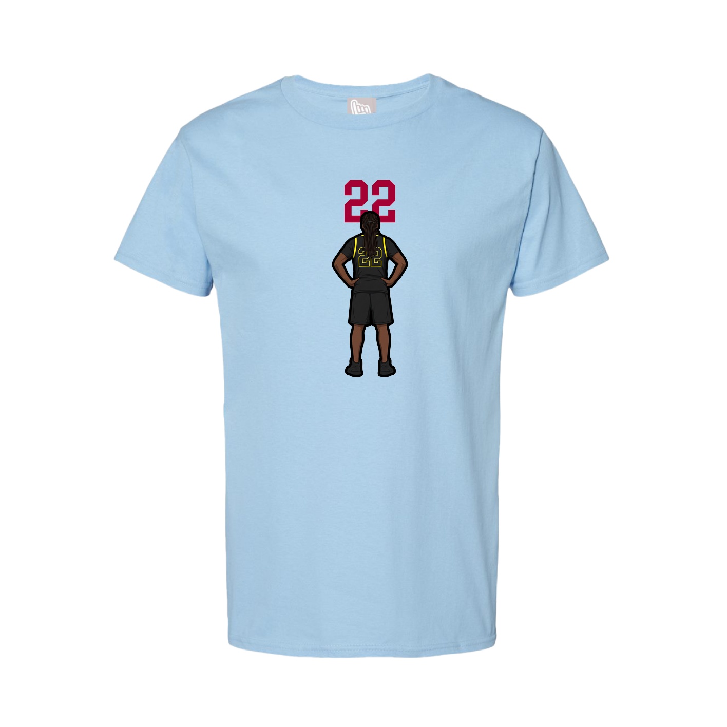 Youth Tee — Number Top in Light Blue