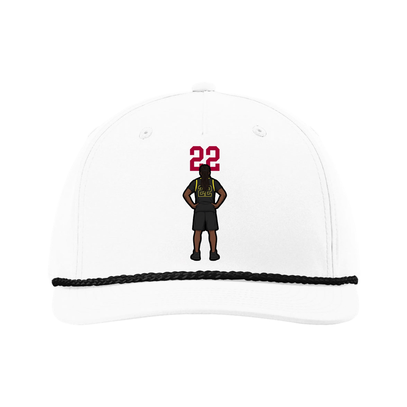 Five-Panel Classic Rope Cap — Number Top in White