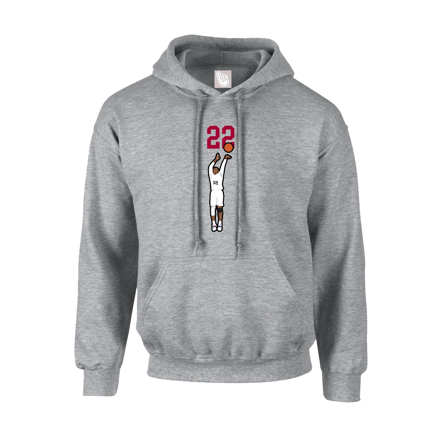 Hoodie — Number Top in Grey