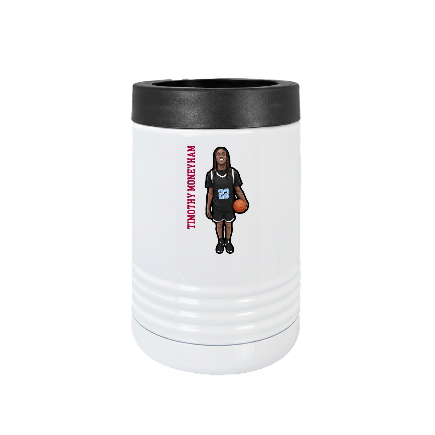 Beverage Holder — Name Vertical in White