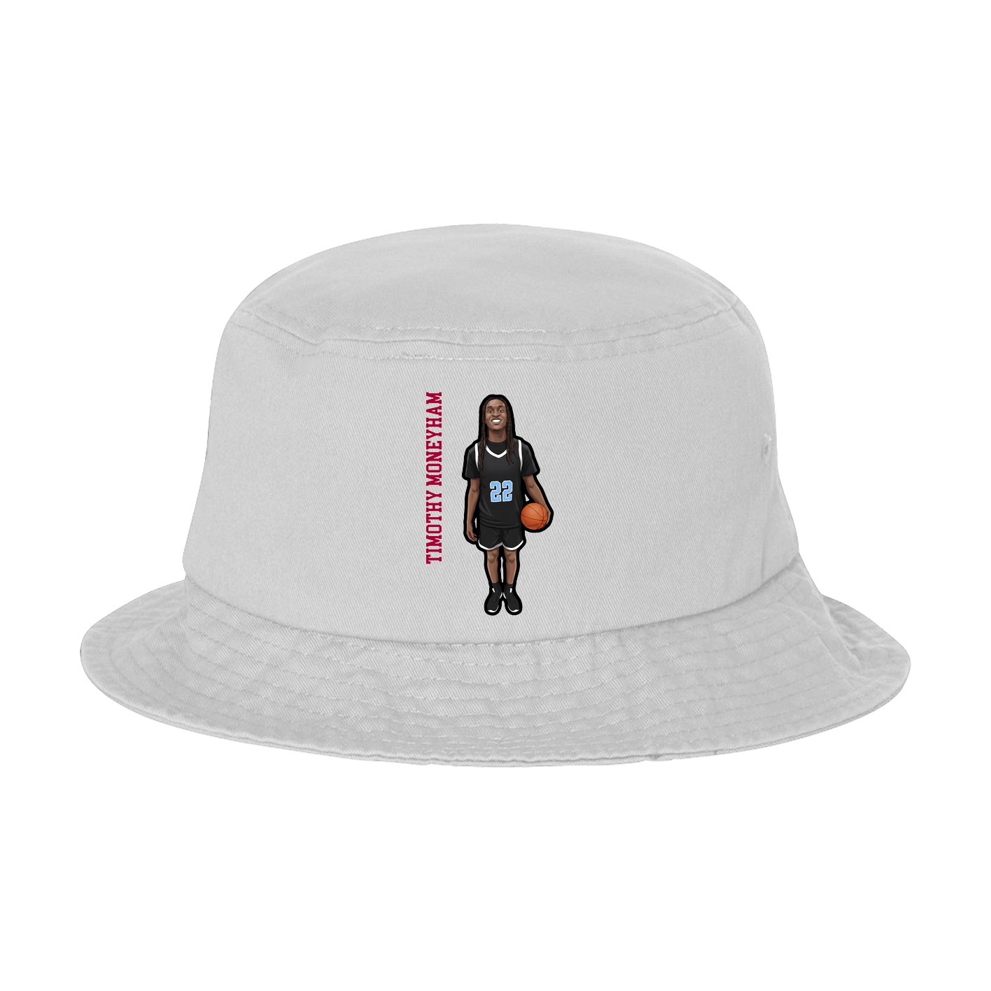 Bucket Cap — Name Vertical in White