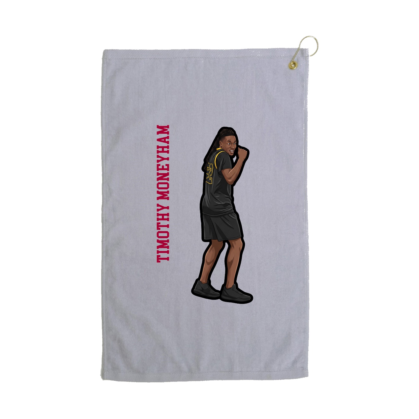 Golf Towel — Name Vertical in Grey
