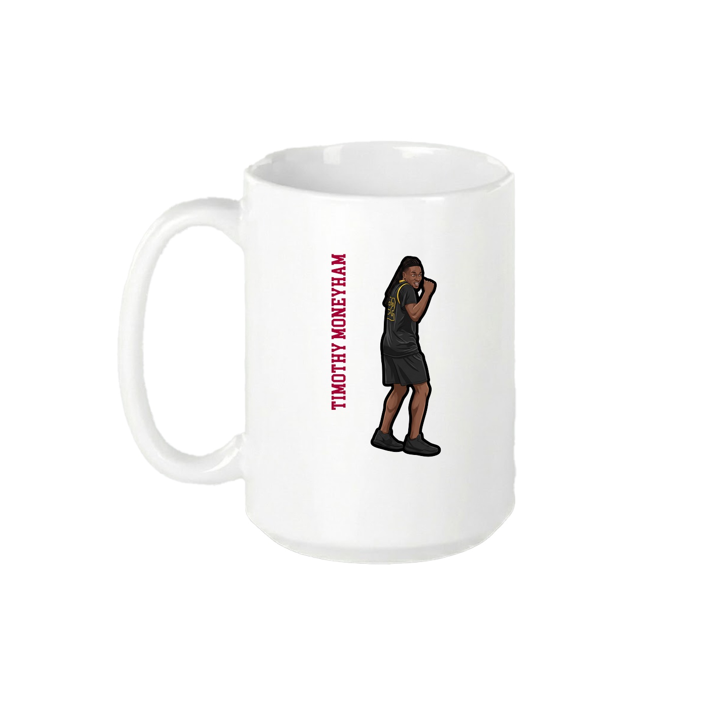 15oz Coffee Mug — Name Vertical in White