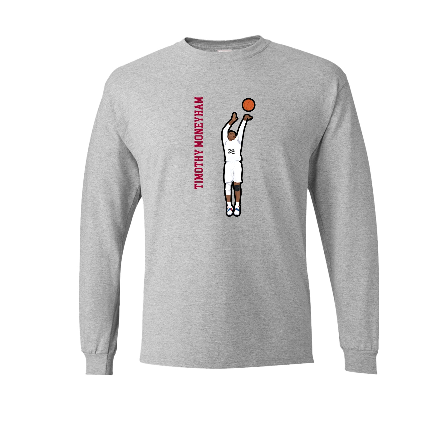 Long Sleeve Tee — Name Vertical in Grey