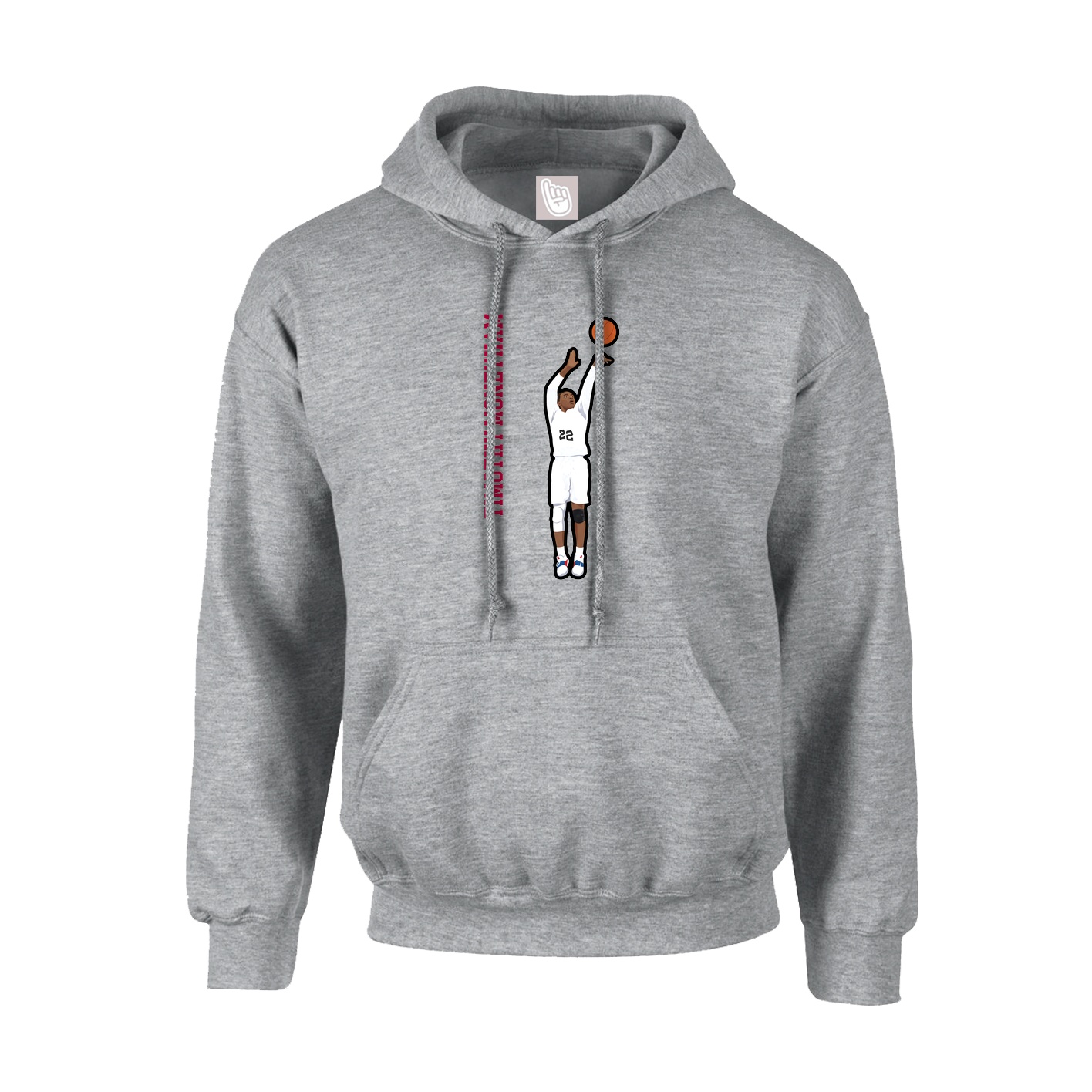 Hoodie — Name Vertical in Grey