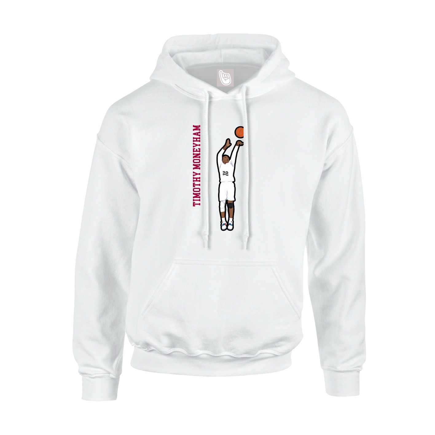 Youth Hoodie — Name Vertical in White