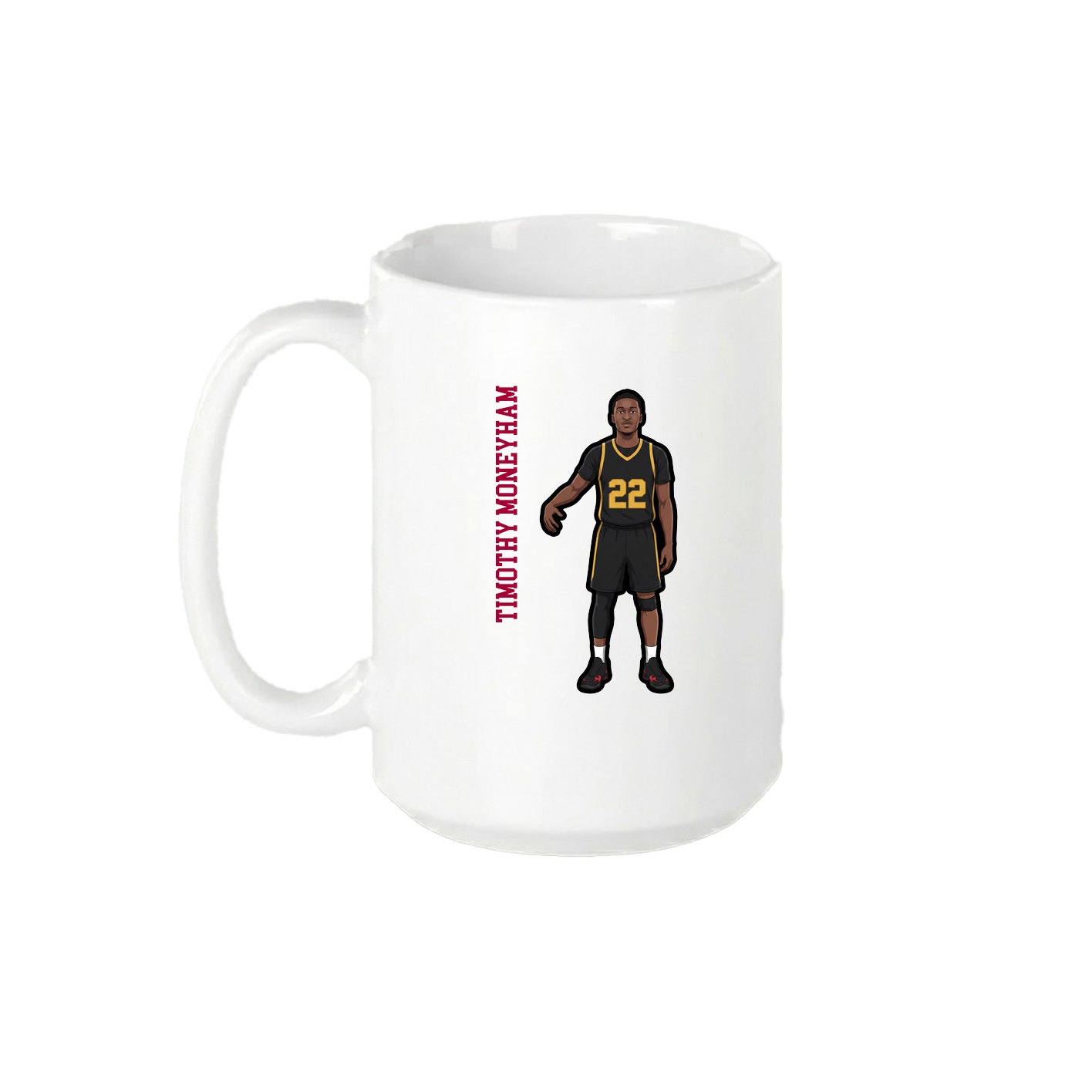 15oz Coffee Mug — Name Vertical in White