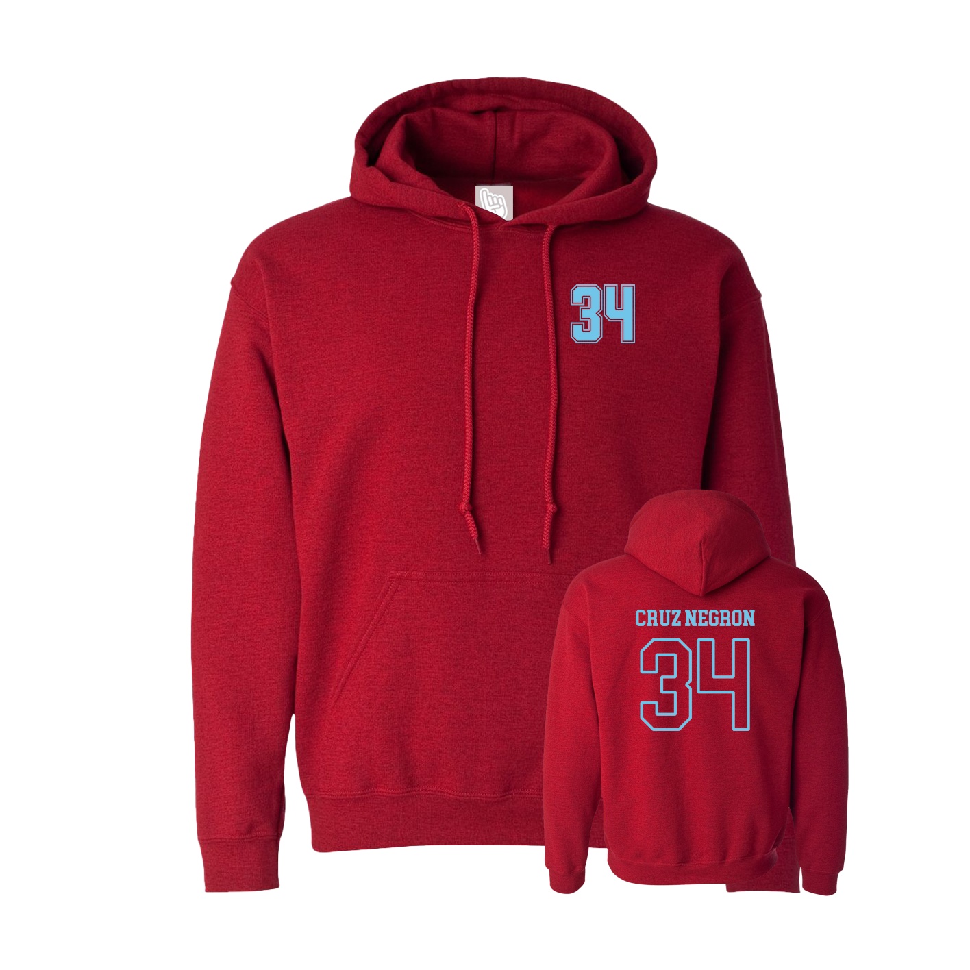 Hoodie — Chest Back in Crimson