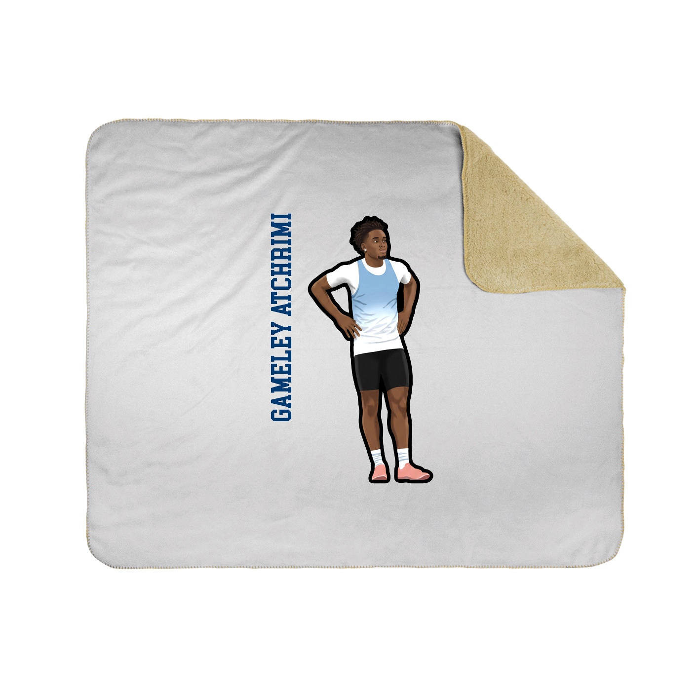 Throw Blanket — Name Vertical in White