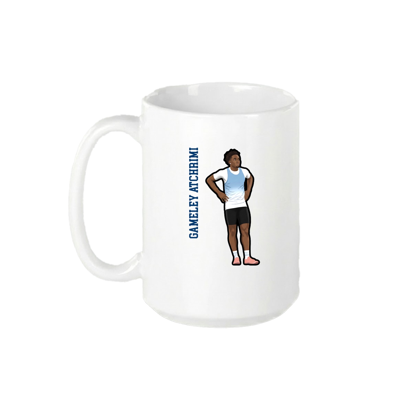 15oz Coffee Mug — Name Vertical in White
