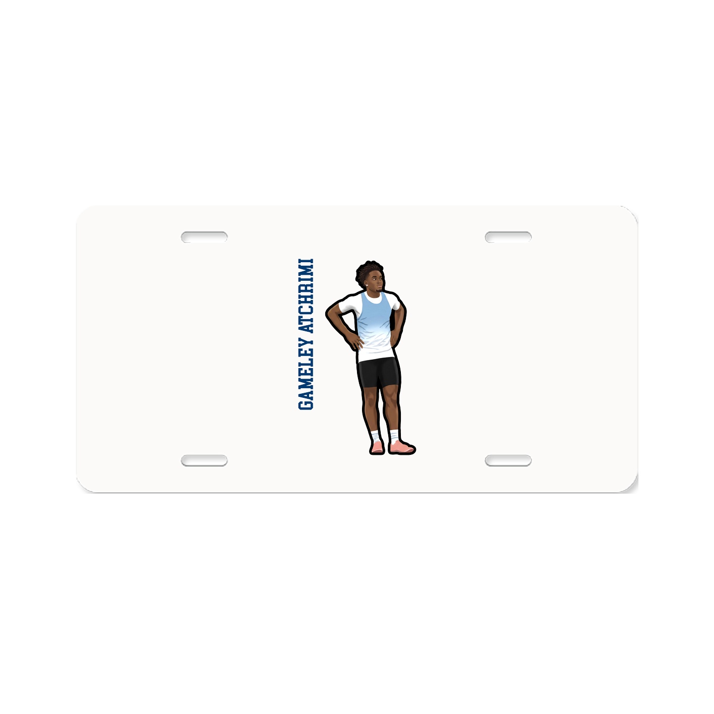 License Plate — Name Vertical in Classic