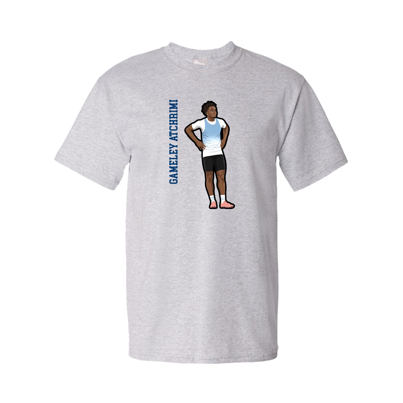 Tee — Name Vertical in Grey