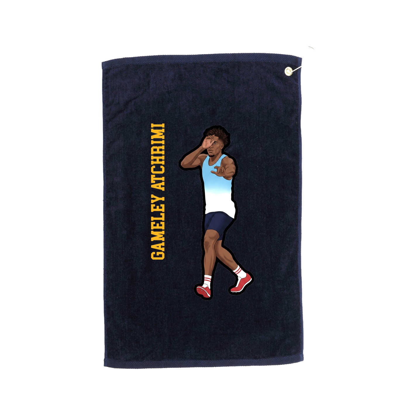 Golf Towel — Name Vertical in Navy