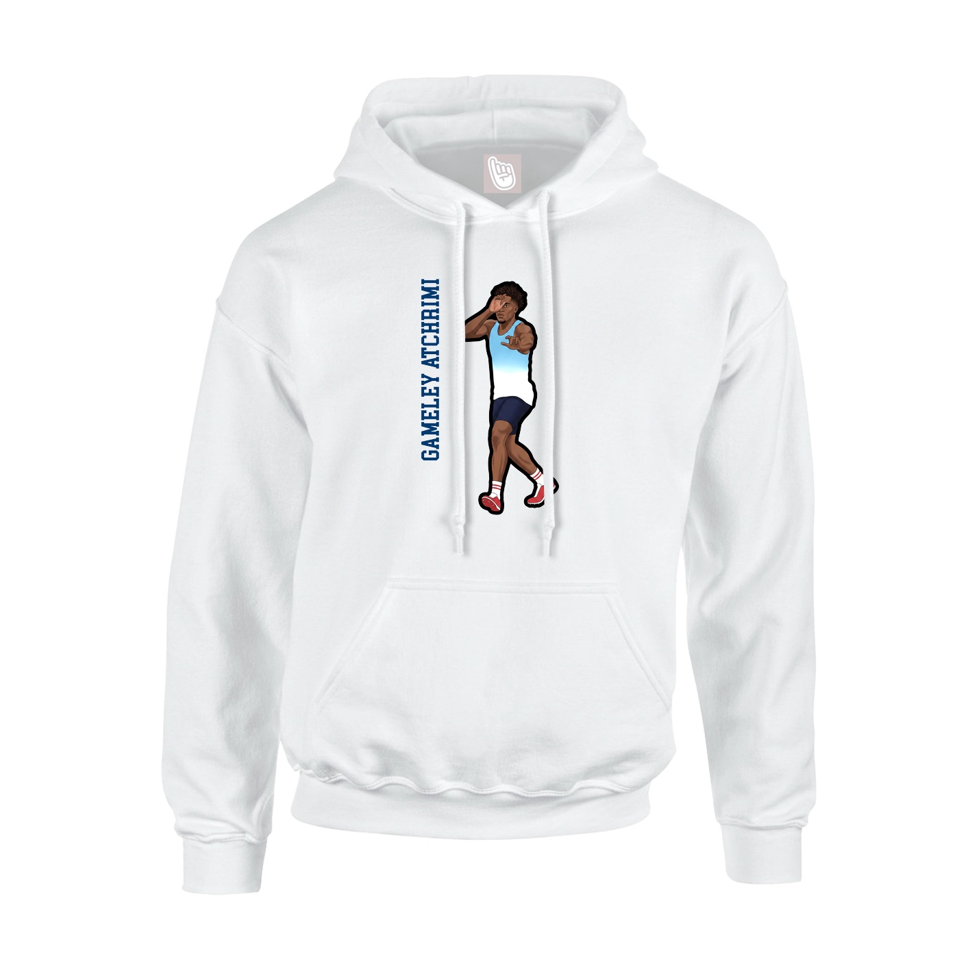 Youth Hoodie — Name Vertical in White