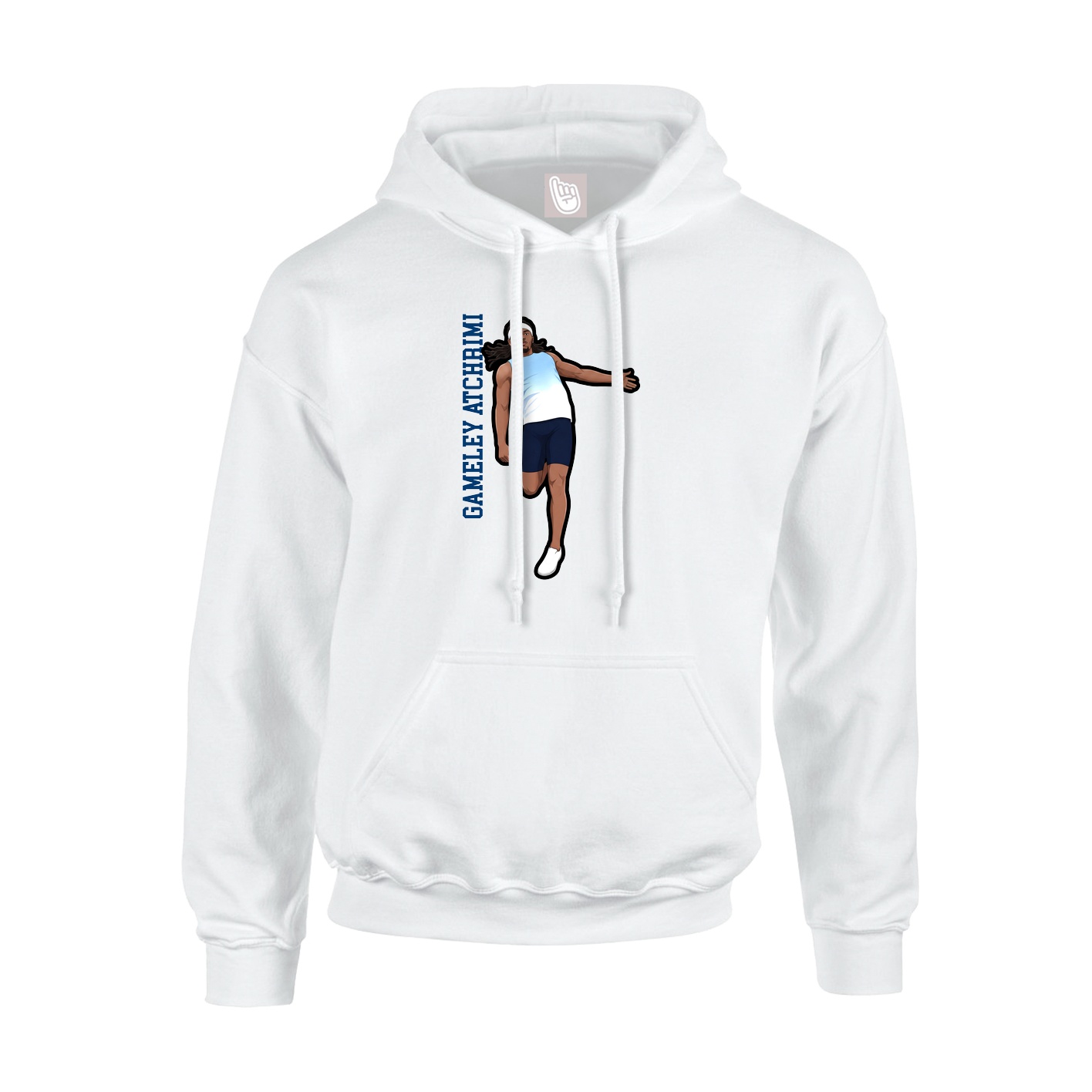 Hoodie — Name Vertical in White