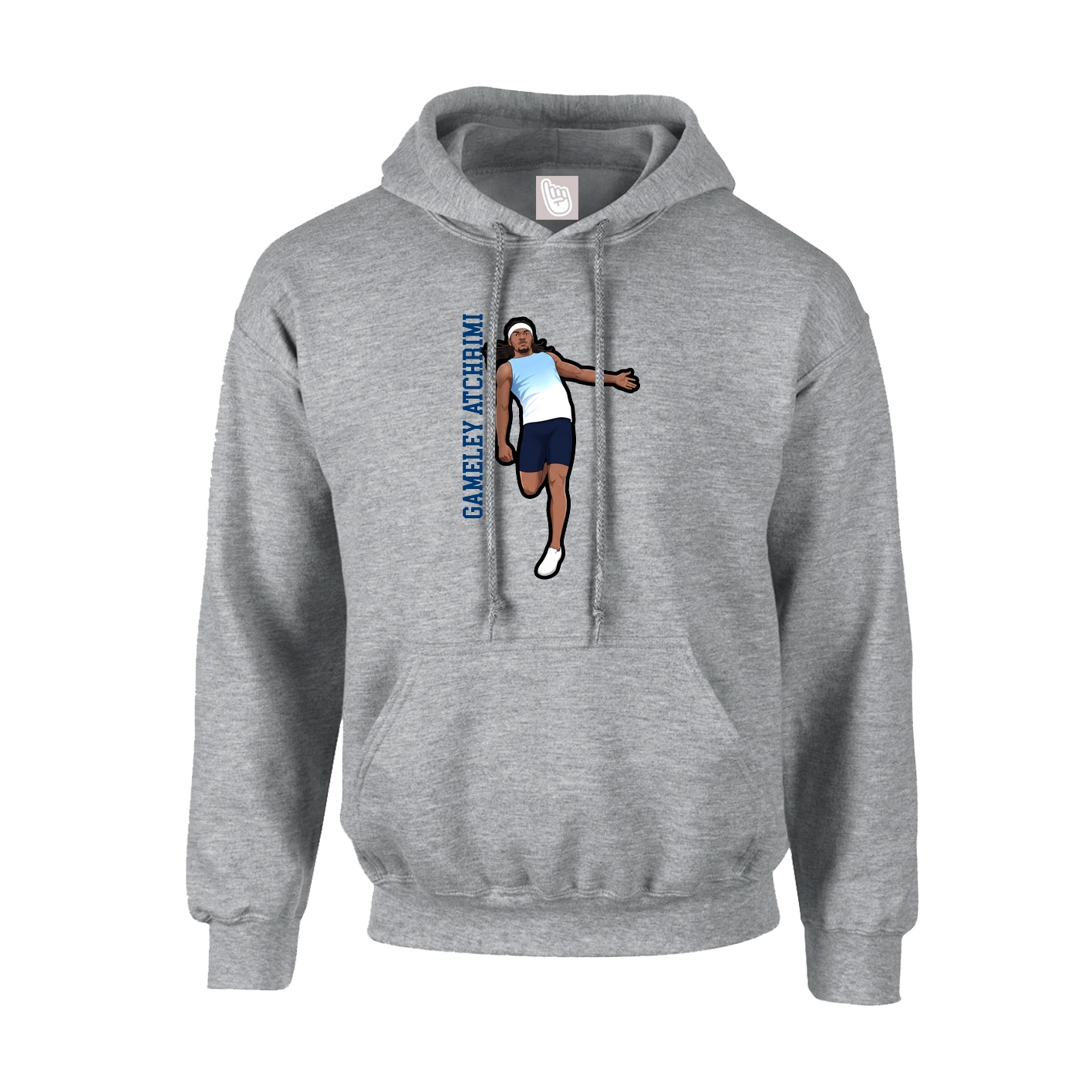 Youth Hoodie — Name Vertical in Grey