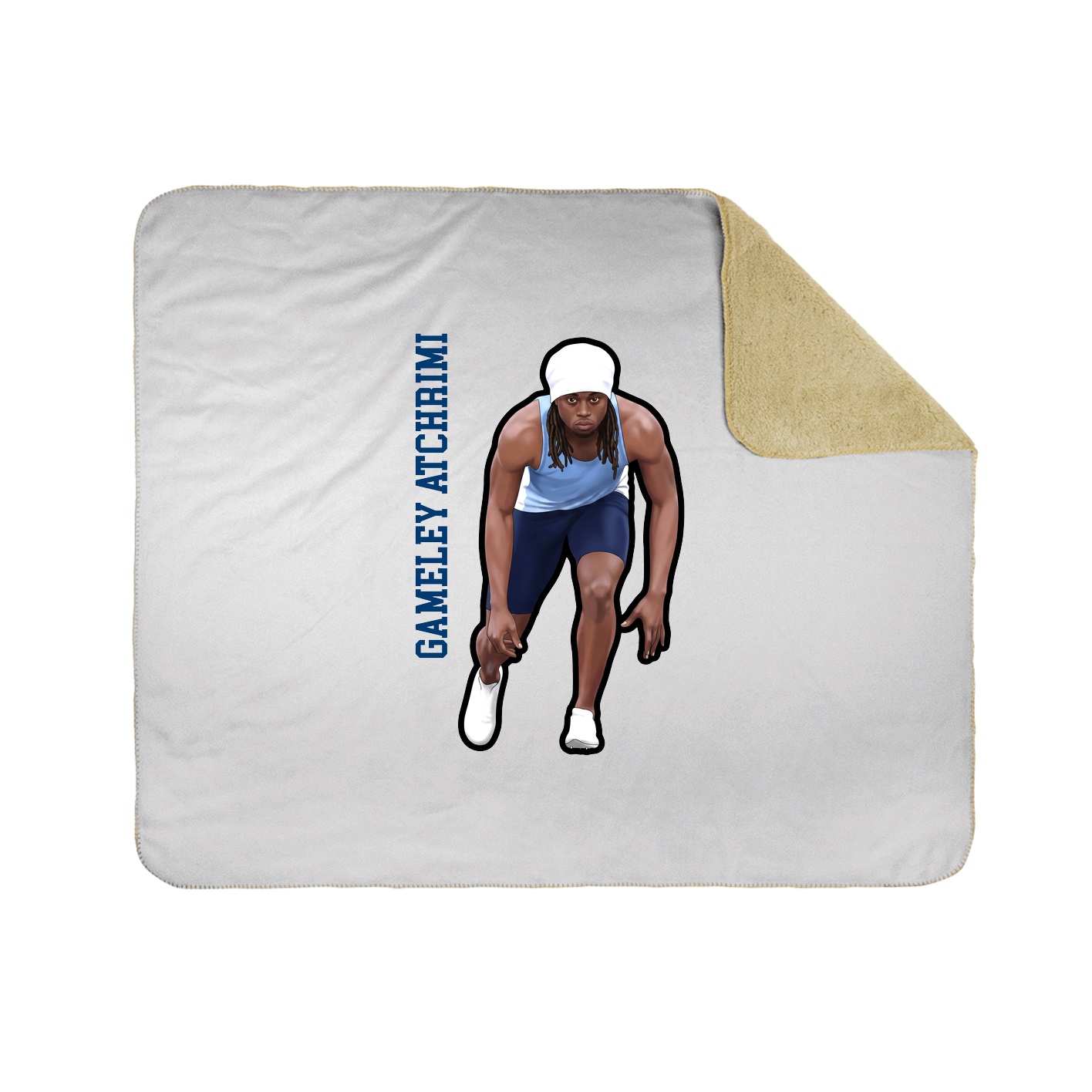 Throw Blanket — Name Vertical in White