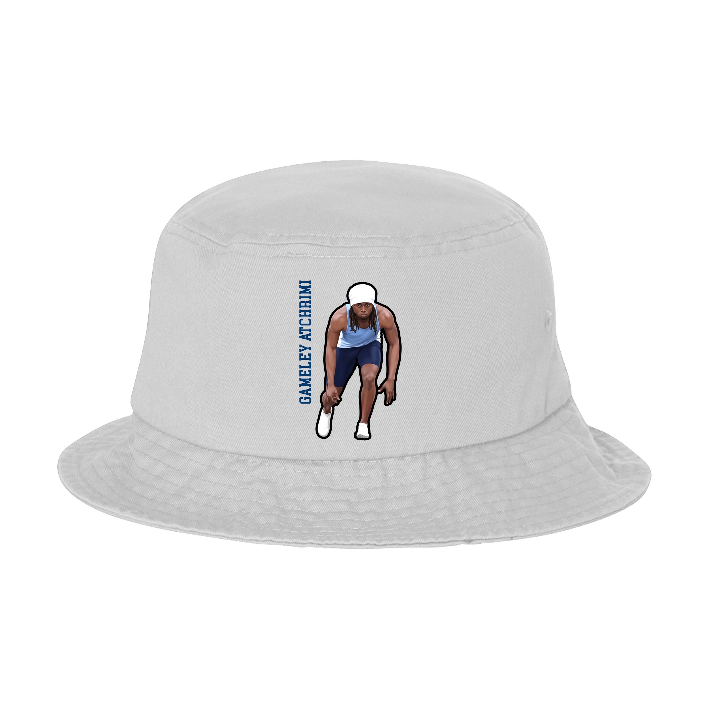 Bucket Cap — Name Vertical in White