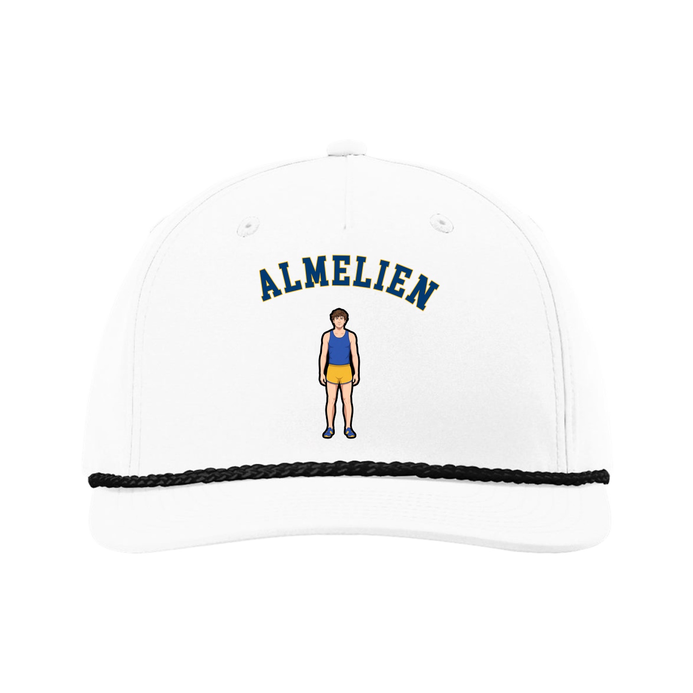 Five-Panel Classic Rope Cap — Shirsey Arch in White