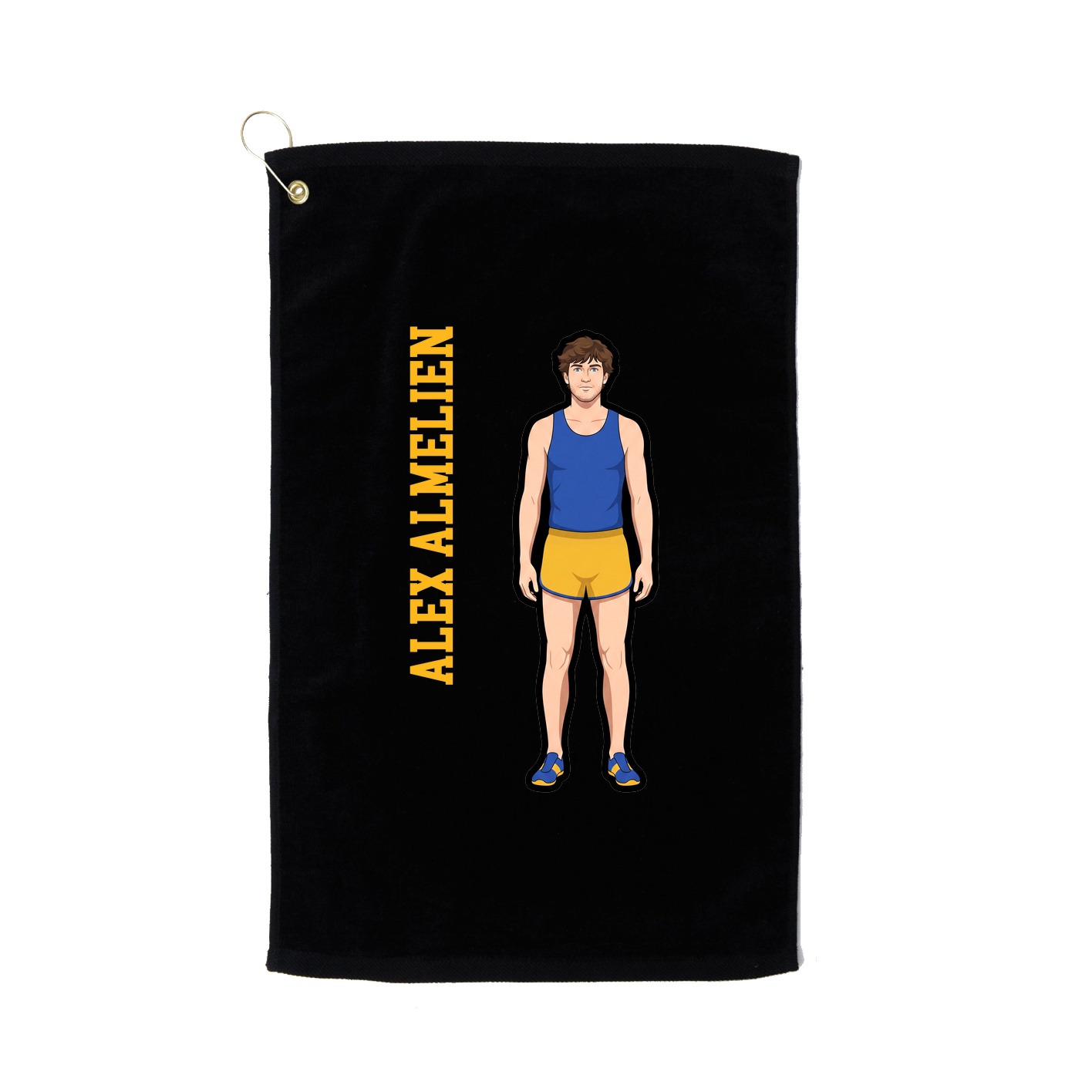 Golf Towel — Name Vertical in Black
