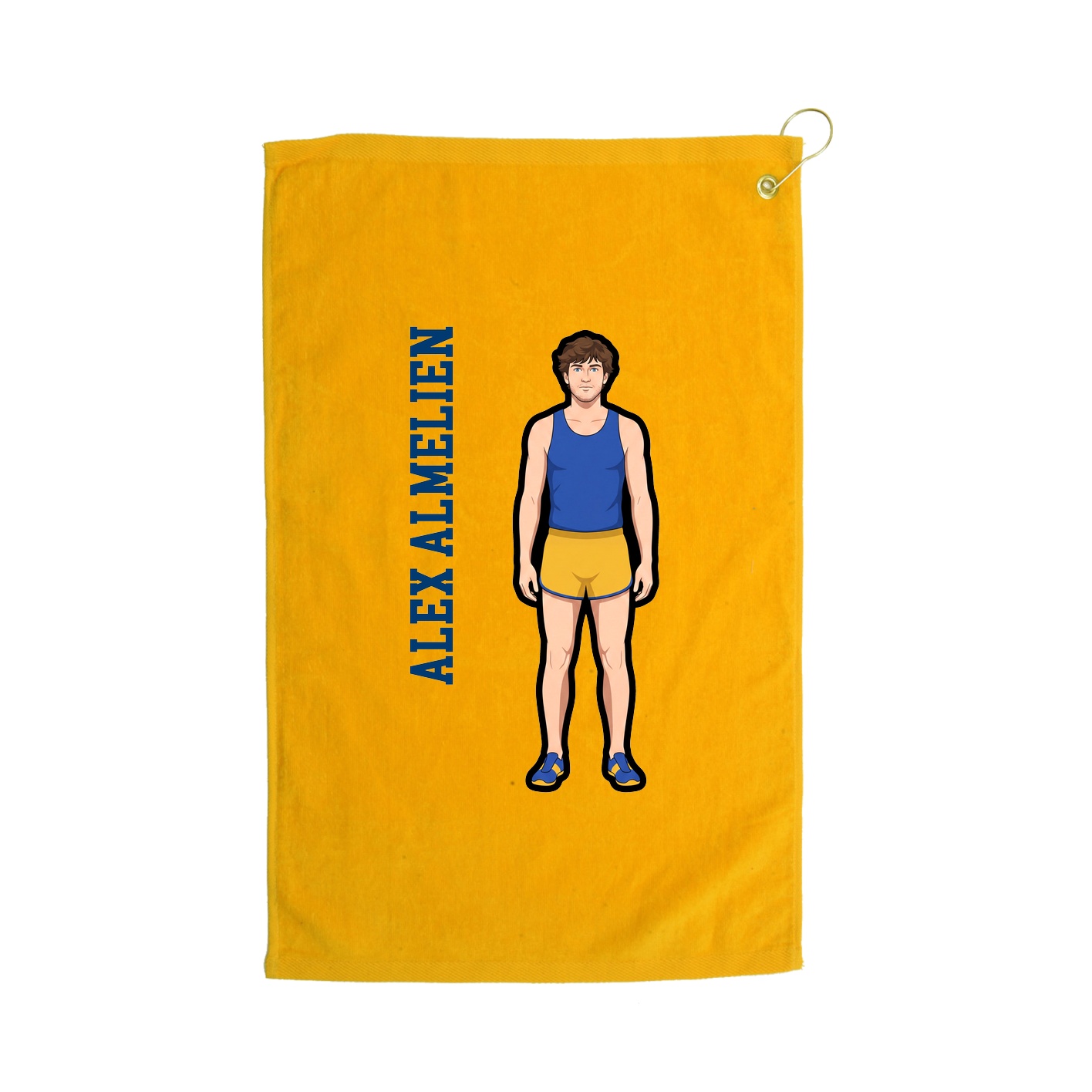 Golf Towel — Name Vertical in Gold