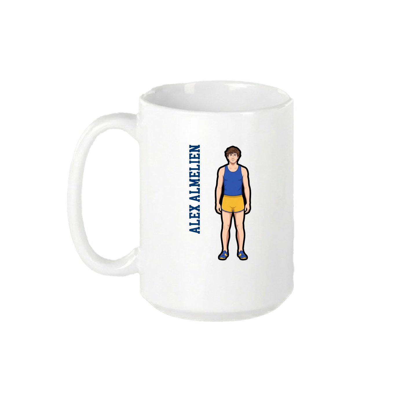 15oz Coffee Mug — Name Vertical in White